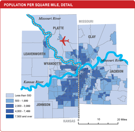 2009 Core Counties Population per square mile